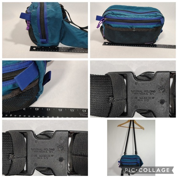 VTG 90s Patagonia Teal Blue Purple Nylon Waist‎ Pack Bag Fanny Pack Made in USA - Picture 6 of 13